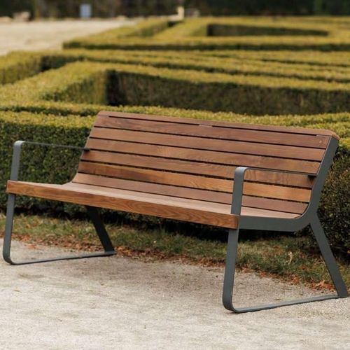 Moderne Gartenbank - I1-351 - egoé - Massivholz / Esche / geöltes Holz