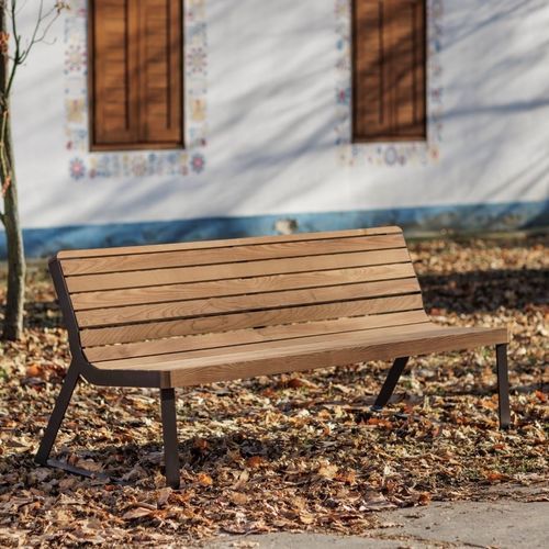 Moderne Gartenbank - I1-301 - egoé - Massivholz / Esche / geöltes Holz