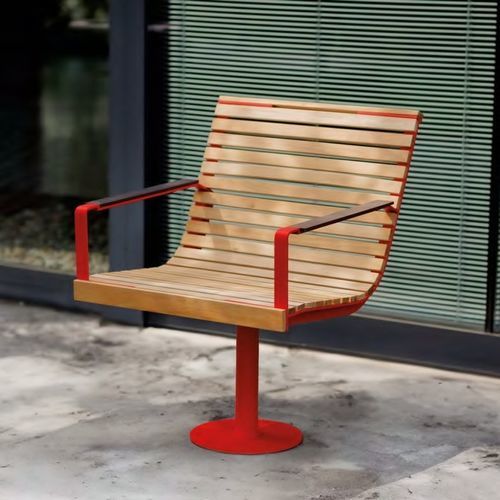 Moderner Sessel für den urbanen Raum - I1-3751 - egoé - geöltes Holz / Massivholz / Esche