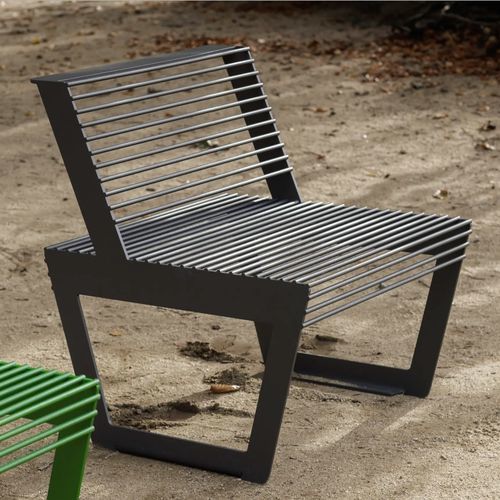 Moderner Sessel für den urbanen Raum - A3-101 - egoé - galvanisiertem Stahl / galvanisiertem Stahl / Farbe anpassbar