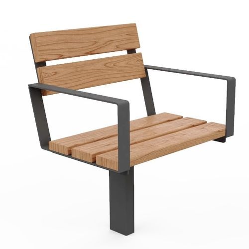 Moderner Sessel für den urbanen Raum - U1-157 - egoé - geöltes Holz / Massivholz / Esche