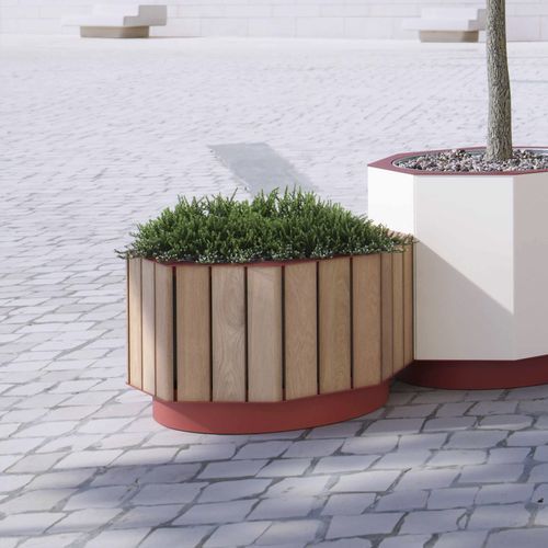 Pflanzkübel / geöltes Holz - A30-210 - egoé - Massivholz / Stahl / galvanisiertem Stahl