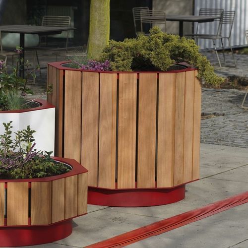 Pflanzkübel / geöltes Holz - A30-310 - egoé - Massivholz / Stahl / galvanisiertem Stahl