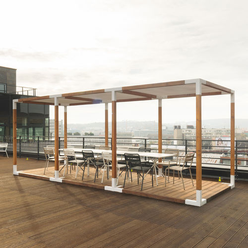 Gastronomie-Kiosk - Y - egoé - für Außenbereich / galvanisiertem Stahl / Holz