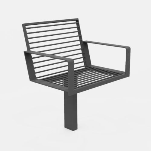 Moderner Sessel für den urbanen Raum - U1-193 - egoé - Metall / Metall / grau