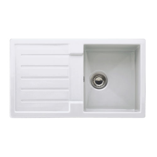 Einbeckenspüle - FRSD-1 WH - CATA - mit Abtropffläche / Verbundwerkstoff / einbaufähig