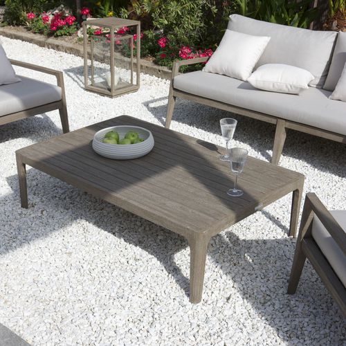 Moderner Couchtisch - SKY - GreenDesign - Teakholz / rechteckig / für Privatgebrauch