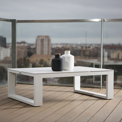 Moderner Couchtisch - REMO - GreenDesign - Aluminium / rechteckig / umbaufähig