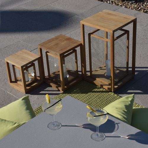 Tragbare Lampe - LUCCIOLA - GreenDesign - Teakholz / modern / schnurlos