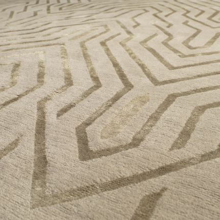 Moderner Teppich - CHRYSLER SAND - Jacaranda - Motiv / Seide / Tibetanische Wolle
