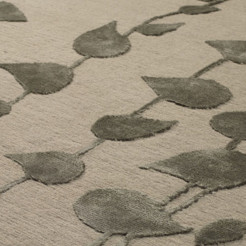 Moderner Teppich - MOON LEAF BRONZE - Jacaranda - Naturmotiv / Seide / Tibetanische Wolle