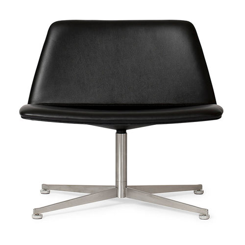 Moderner Kaminsessel - SPINAL 80 - Paustian - Leder / Stoff / Chromstahl
