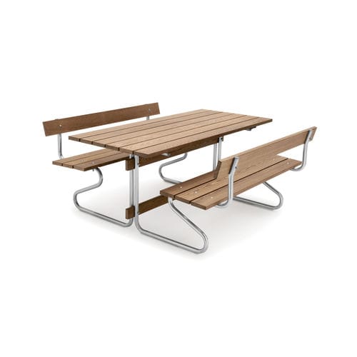 Moderne Tischgarnitur - Paustian - Teakholz / galvanisiertem Stahl / Garten