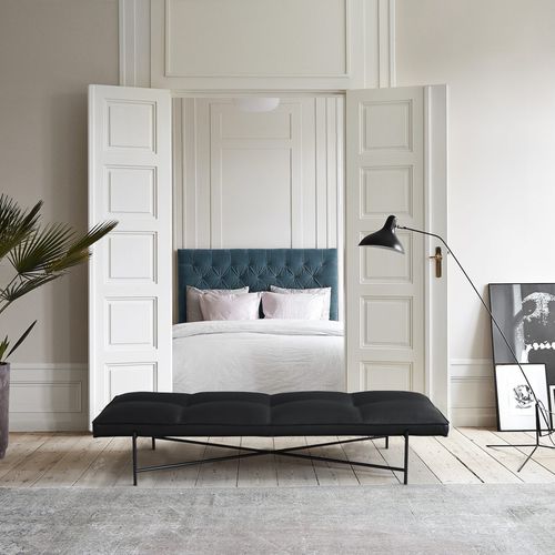 Moderne Récamiere - BLACK - Handvark - Stoff / Leder