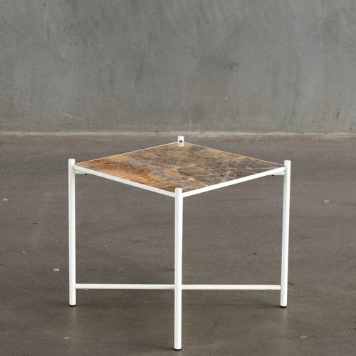 Moderner Beistelltisch - Handvark - Metall / Marmor / quadratisch