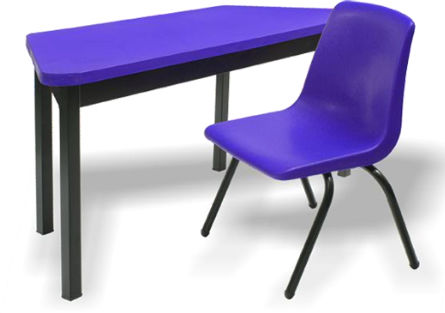 Moderne Tisch- und Stuhlkombination - TRAPEZE DURABLE - Mobiliario, S.A de C.V. - für den Innenraum / für Kinder / für Schulen
