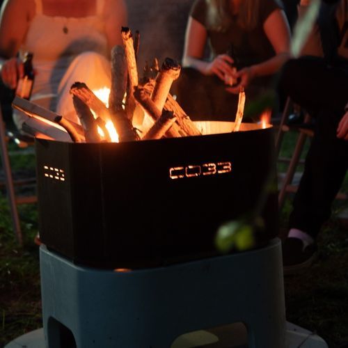 Garten-Feuerstelle / Holz - OPUS IGNIS - CO33 - Beton / Edelstahl / Cortenstahl