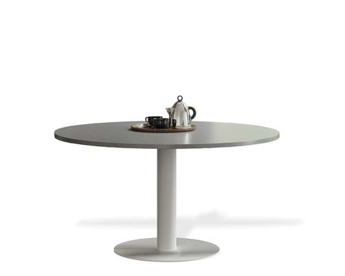 Moderner Esstisch - tabula orbis magno - CO33 - Beton / Gestell aus lackiertem Stahl / rund