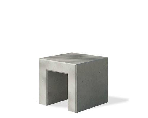 Moderner Hocker - ANGULUS INFANS - CO33 - Beton / Gestell aus Beton / mit Kufengestell