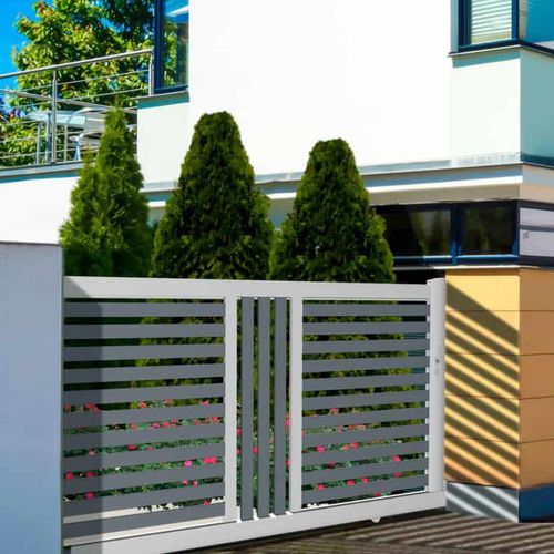 Schiebetor - NOUGAT - La Clôture Française - Aluminium / PVC / mit Stangen
