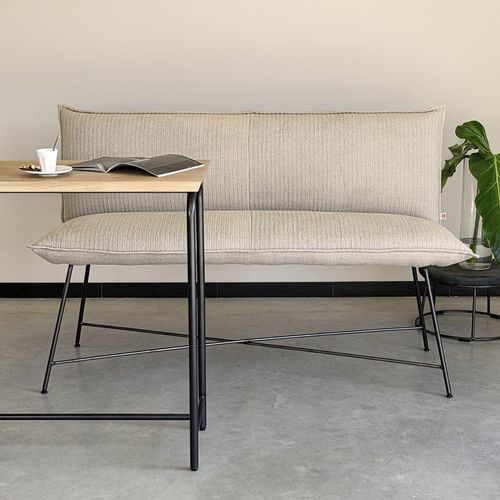 Moderne Polsterbank - Vidar - Jess - Stoff / Leder / Gestell aus Stahl