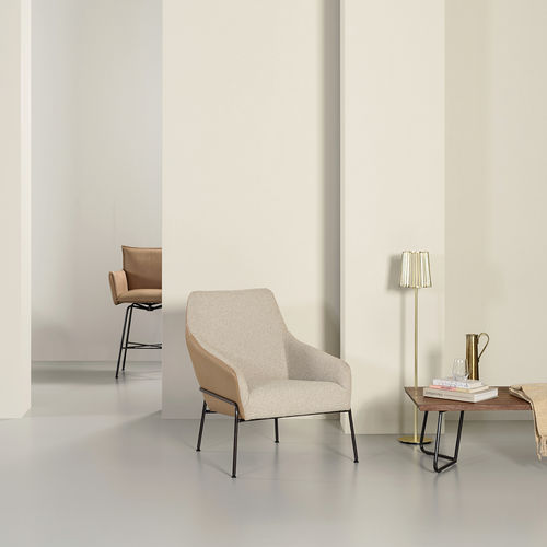 Moderner Sessel - Jolly - Jess - Stoff / Leder / Stahl
