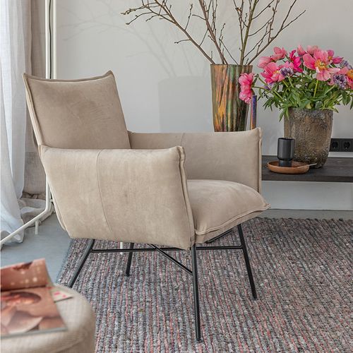 Moderner Sessel - Sanne - Jess - Stoff / Leder / Stahl