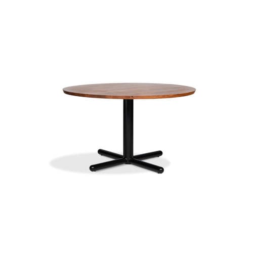 Moderner Bistrotisch - Hallux - Jess - Eiche / Nussbaum / Gestell aus Stahl