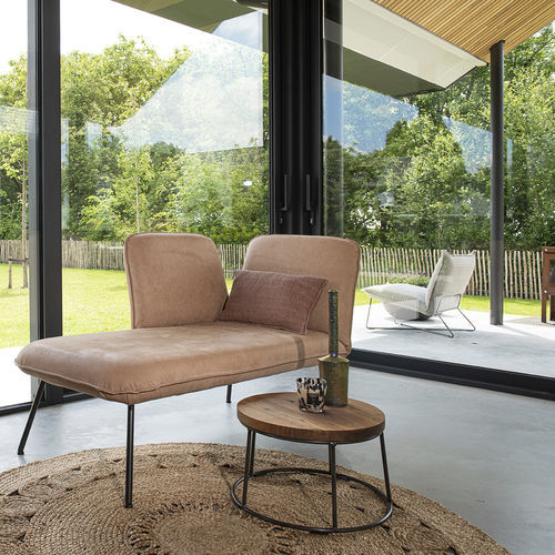 Moderner Couchtisch - Cick - Jess - Eiche / Nussbaum / Leder
