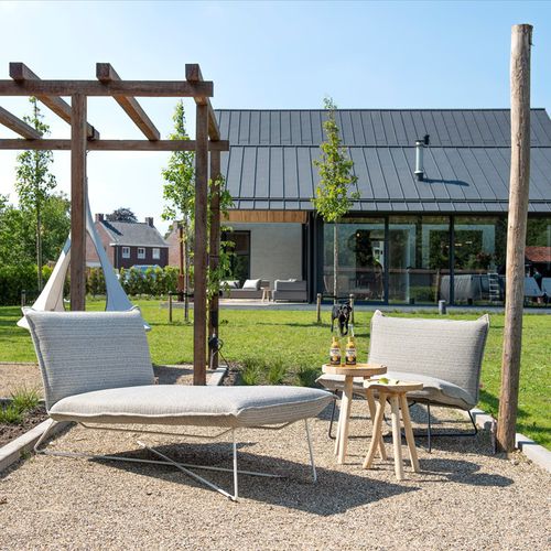Moderne Sonnenliege - Earl  - Jess - Stoff / Stahl / UV-beständig