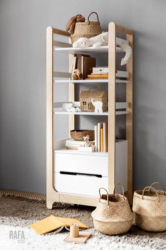Modernes Regal - H  - Rafa Kids - lackiertes Holz / Birke / Sperrholz