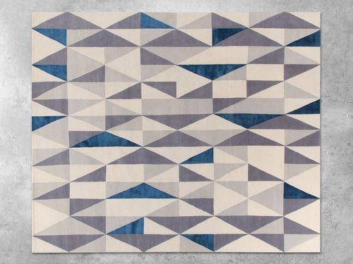 Moderner Teppich - DIAMANTINA   - AMINI - mit geometrischen Motiven / Tibetanische Wolle / Seide