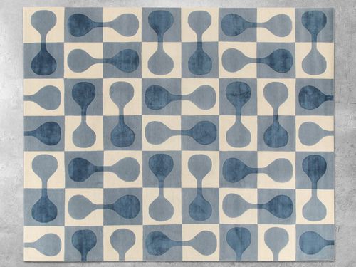 Moderner Teppich - SORRENTO  - AMINI - mit geometrischen Motiven / Tibetanische Wolle / Seide