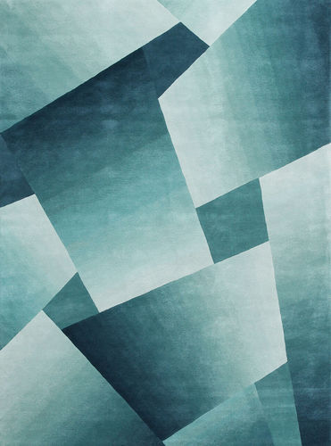 Moderner Teppich - RD PERSPECTIVE - AMINI - mit geometrischen Motiven / Wolle / Seide