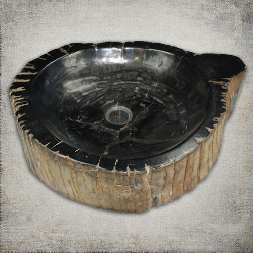 Aufsatzwaschbecken - SKU 48 - Unik - versteinertes Holz / organisch / modern