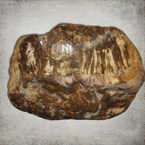 Aufsatzwaschbecken - SKU 45 - Unik - versteinertes Holz / organisch / rustikaler Stil