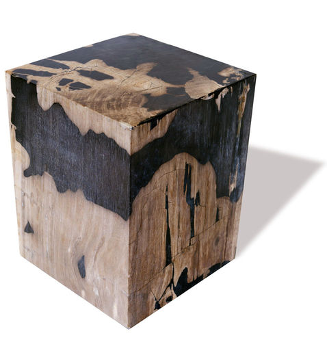 Moderner Hocker - SKU: 245 - Unik - versteinertes Holz / für Gewerbegebrauch / für Außenbereich