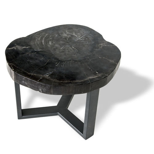 Moderner Beistelltisch - 517 - Unik - versteinertes Holz / rund / oval