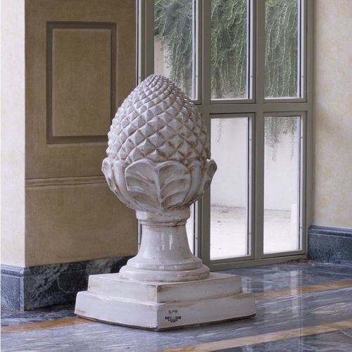 Terrakottaskulptur - Pigna - Laboratorio Sanrocco - bodenstehend / weiß / braun