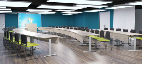 Moderne Deckenleuchte - PLAFOLED-ULTRASOUND - Espace Cloison - rund / linear / Aluminium