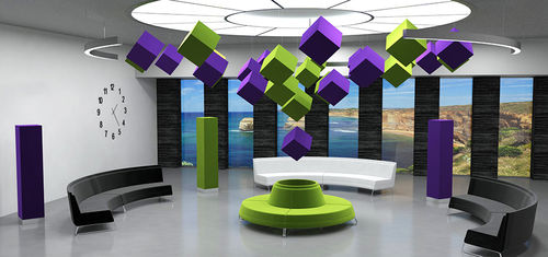 Akustikplatte für abgehängte Decken - OBELSOUND - Espace Cloison - Polyester / rechteckig / für Büro