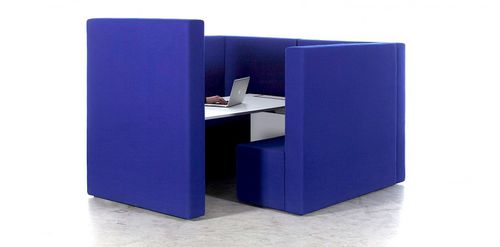 Moderner Arbeitstisch - EMOOD - WAVEinside - Stoff / Gestell aus Metall / rechteckig