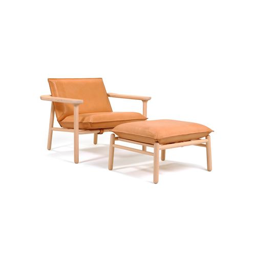 Sessel / skandinavisches Design - IGMAN - Zanat - Leder / Stoff / Massivholz