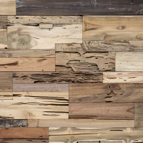 Holz-Verblendplatte - TEXEL - Teakwall - Innenbereich / verklebt / für alten Unterbau