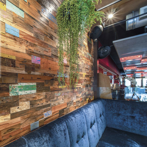 Holz-Verblendplatte - ART - Teakwall - für den Innenraum / verklebt / für alten Unterbau