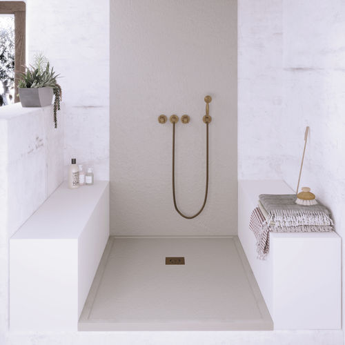 Rechteckige Duschwanne - Relief Plus Rim - QUARE DESIGN - zum Einbauen / Harz / Mineralwerkstoff