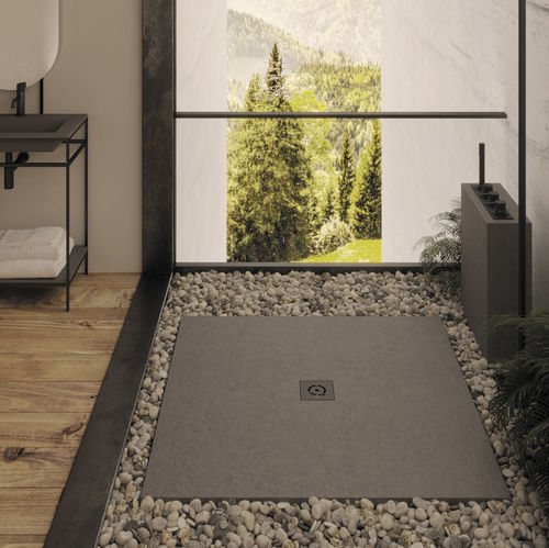 Rechteckige Duschwanne - Relief Plus XL - QUARE DESIGN - zum Aufstellen / Harz / rutschfest