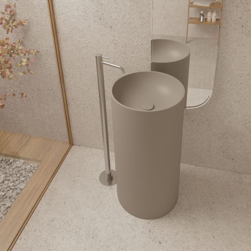 Bodenstehendes Waschbecken - Podium - QUARE DESIGN - Harz / nach Maß / rund