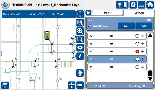 Zeiche-Software - FIELD LINK FOR MEP - TRIMBLE MEP FRANCE - Analyse / 3D / 2D