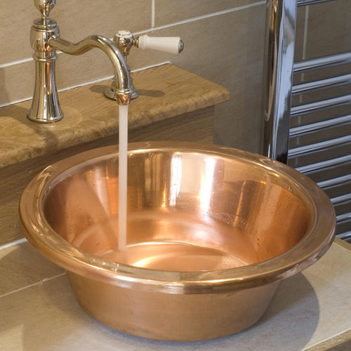 Aufsatzwaschbecken - ORLO - WILLIAM HOLLAND LTD - Kupfer / rund / modern